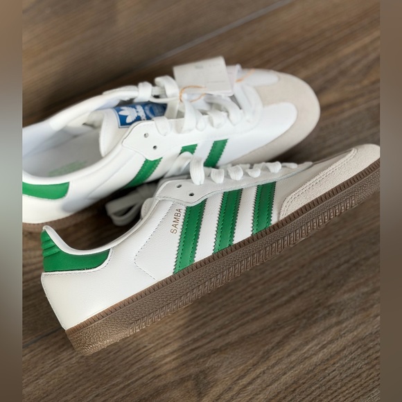 Adidas Samba White and Green Sneakers 7 - Picture 9 of 9